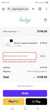LOLLYDRESS coupon verification screenshot