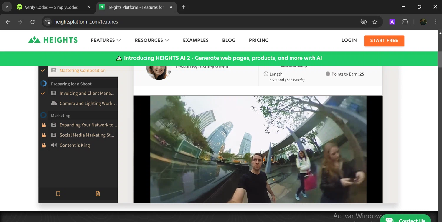 Heights Platform promo code screenshot showing code BF2024 applied at Heights Platform checkout page. Uploaded by SimplyCodes community member GloriousTitan3094 on Feb 20, 2025
