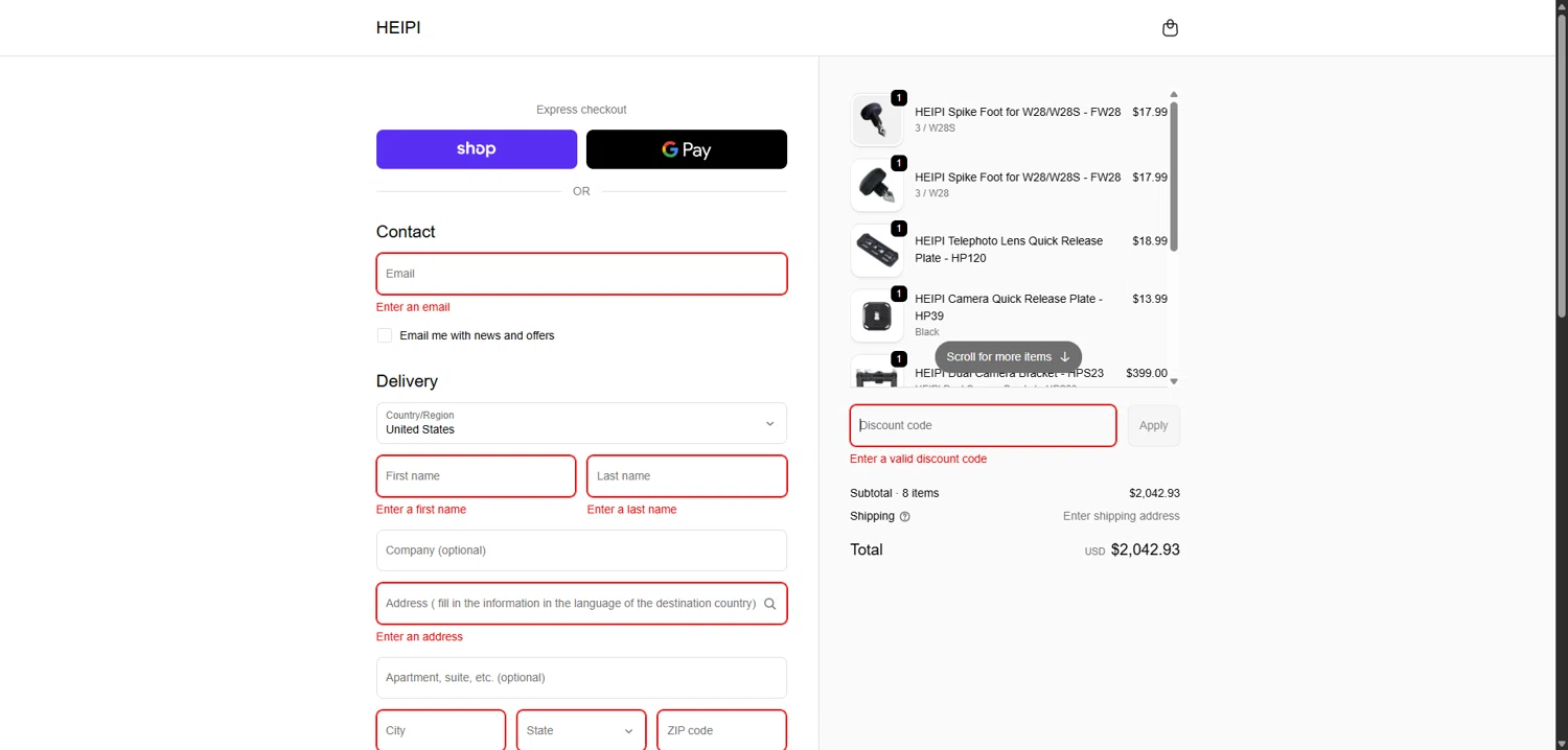 HEIPI discount code screenshot showing code FRESH26 applied at HEIPI checkout page. Uploaded by SimplyCodes community member ShieldPro2160 on Jan 13, 2026