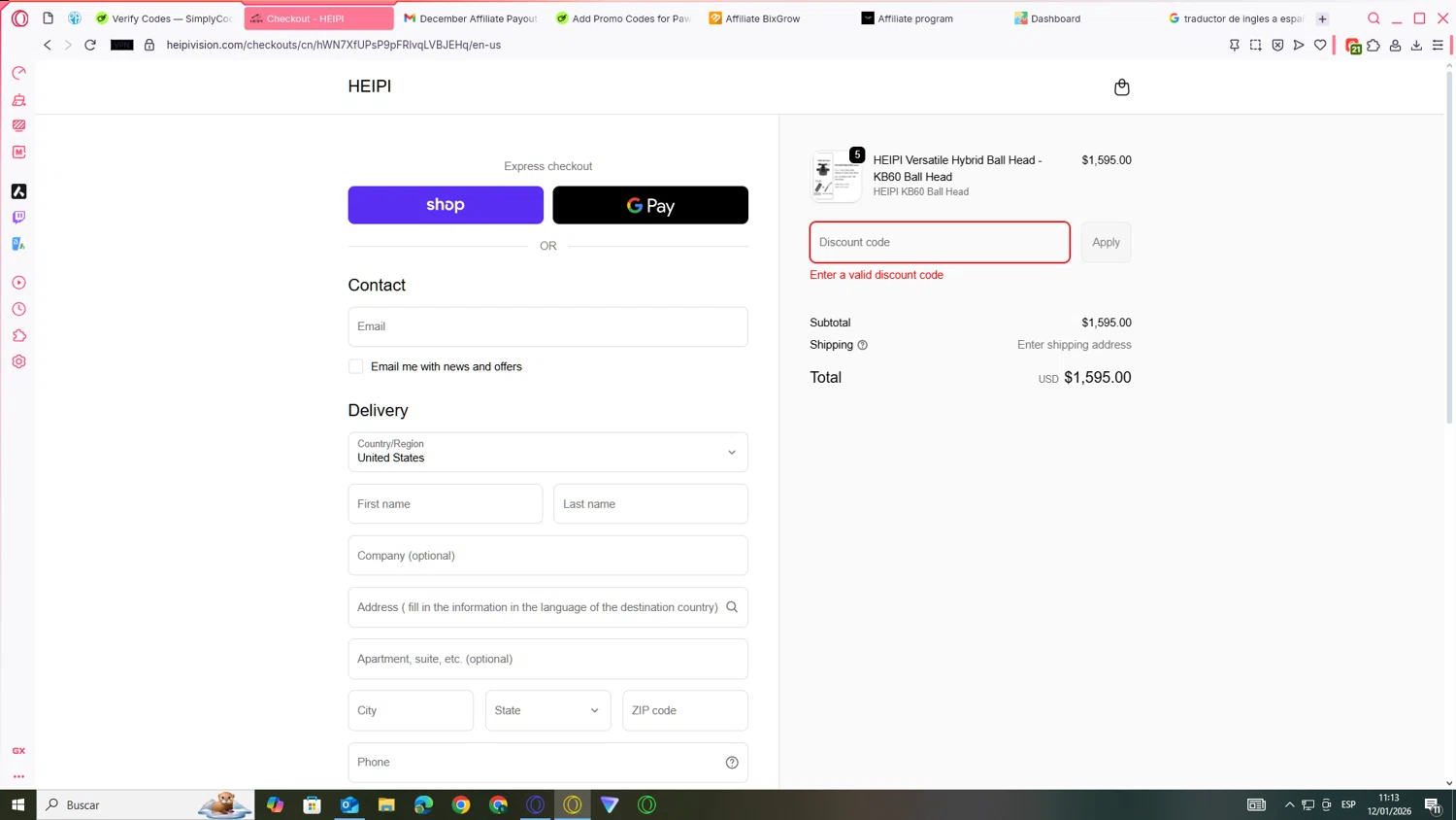 HEIPI discount code screenshot showing code FLASH26 applied at HEIPI checkout page. Uploaded by SimplyCodes community member JEUGENIO on Jan 13, 2026