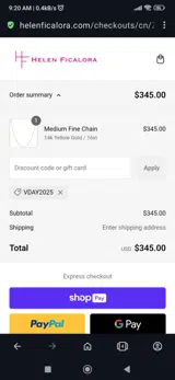 Vday2025 coupon verification screenshot