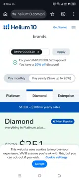SIMPLYCODES20 coupon verification screenshot