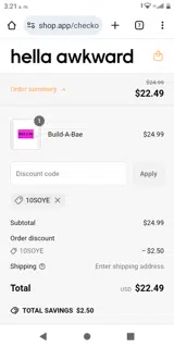 10SOYE coupon verification screenshot