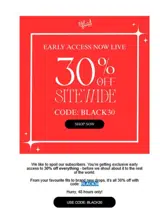 BLACK30 coupon verification screenshot