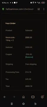 honey10 coupon verification screenshot