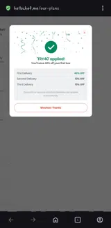 Hello Chef coupon verification screenshot