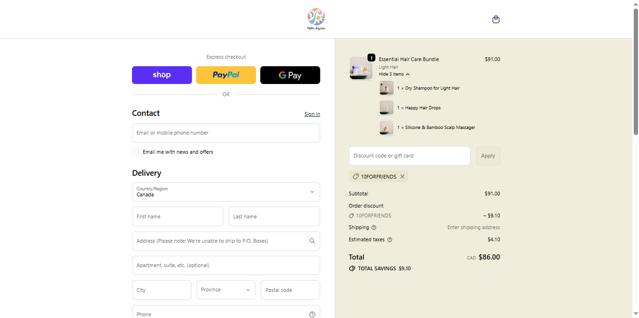 Hello Joyous checkout page showing Hello Joyous promo code box | Screenshot taken by SimplyCodes community member on Sep 25, 2025