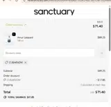 Sanctuary coupon verification screenshot