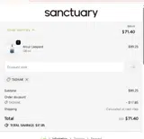 Sanctuary coupon verification screenshot