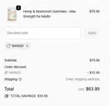 skim20 coupon verification screenshot