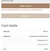 SOFTGELS20 coupon verification screenshot