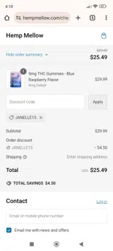 Janelle15 coupon verification screenshot