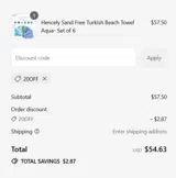 20off coupon verification screenshot