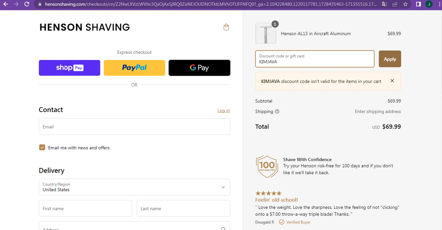 Henson Shaving Discount Codes - $9 Off | October 2024