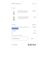 HERBACINAD10 coupon verification screenshot