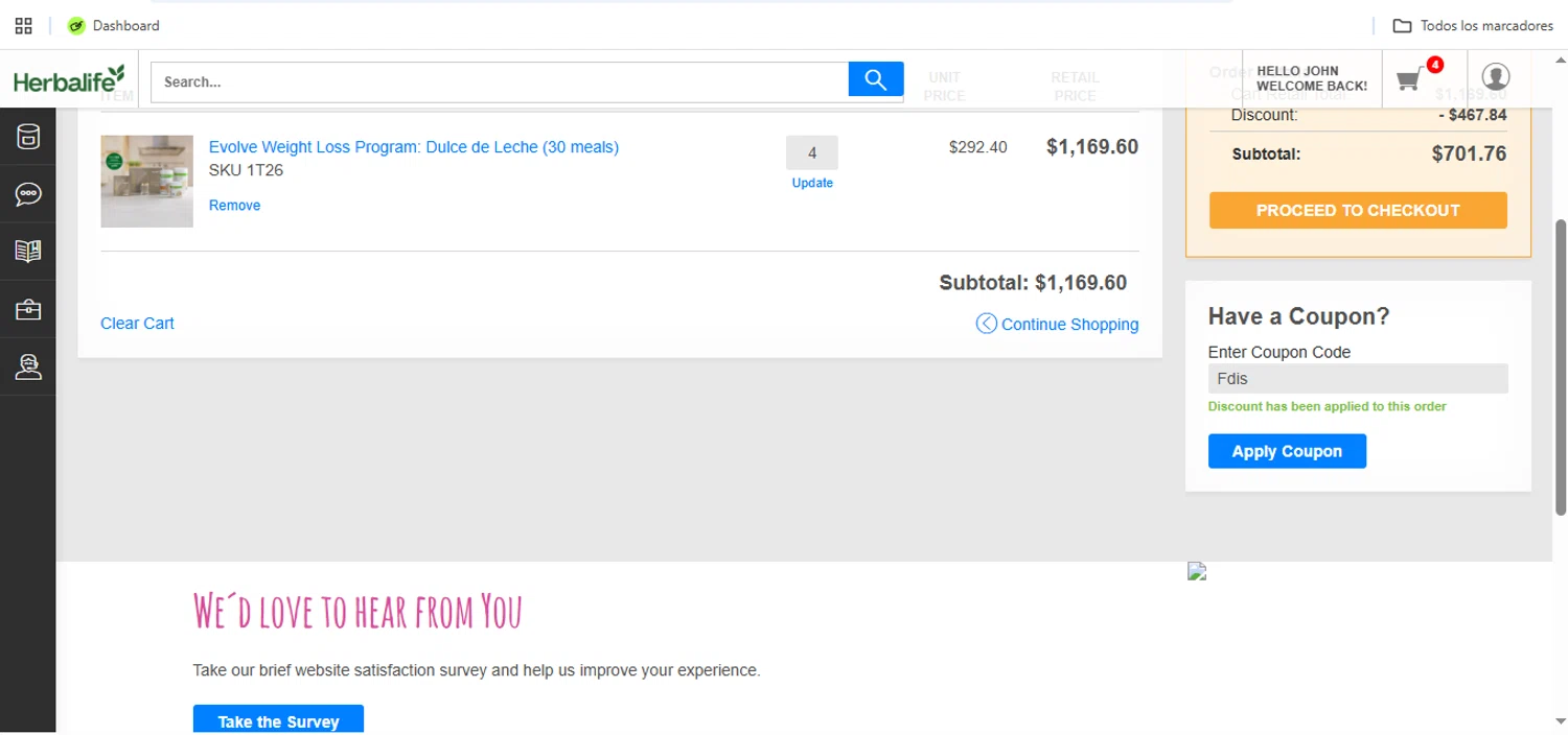 Herbalife discount code screenshot showing code FDIS applied at Herbalife checkout page. Uploaded by SimplyCodes community member Speedy on Sep 23, 2025