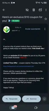 Herb Approach coupon verification screenshot