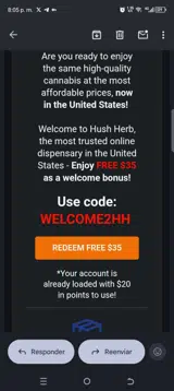 Herb Approach coupon verification screenshot