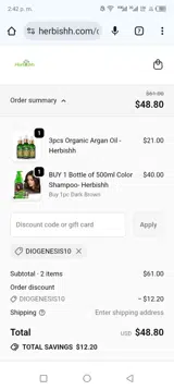 Diogenesis10 coupon verification screenshot