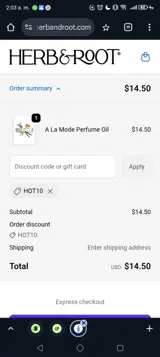 HOT10 coupon verification screenshot