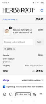 GET10 coupon verification screenshot