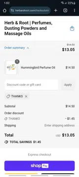 THANKS coupon verification screenshot
