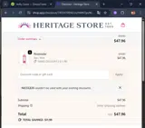 NICOLE20 coupon verification screenshot
