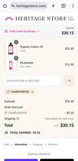CAMRYNBYER coupon verification screenshot