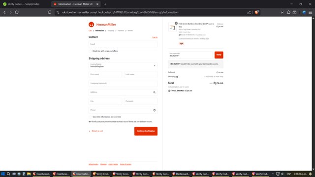 Herman Miller checkout page showing Herman Miller promo code box | Screenshot taken by SimplyCodes community member on Sep 4, 2025