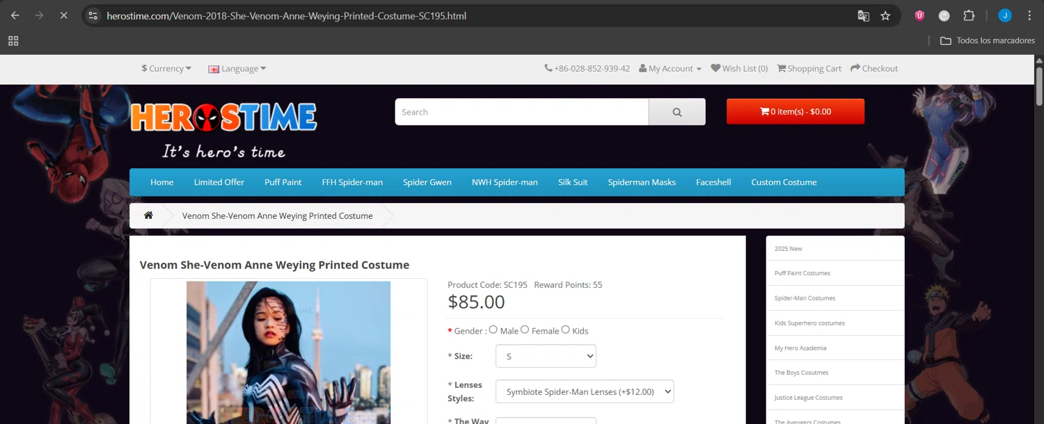 Herostime coupon code screenshot showing code PRNZE applied at Herostime checkout page. Uploaded by SimplyCodes community member Jeanjc on Jul 6, 2025