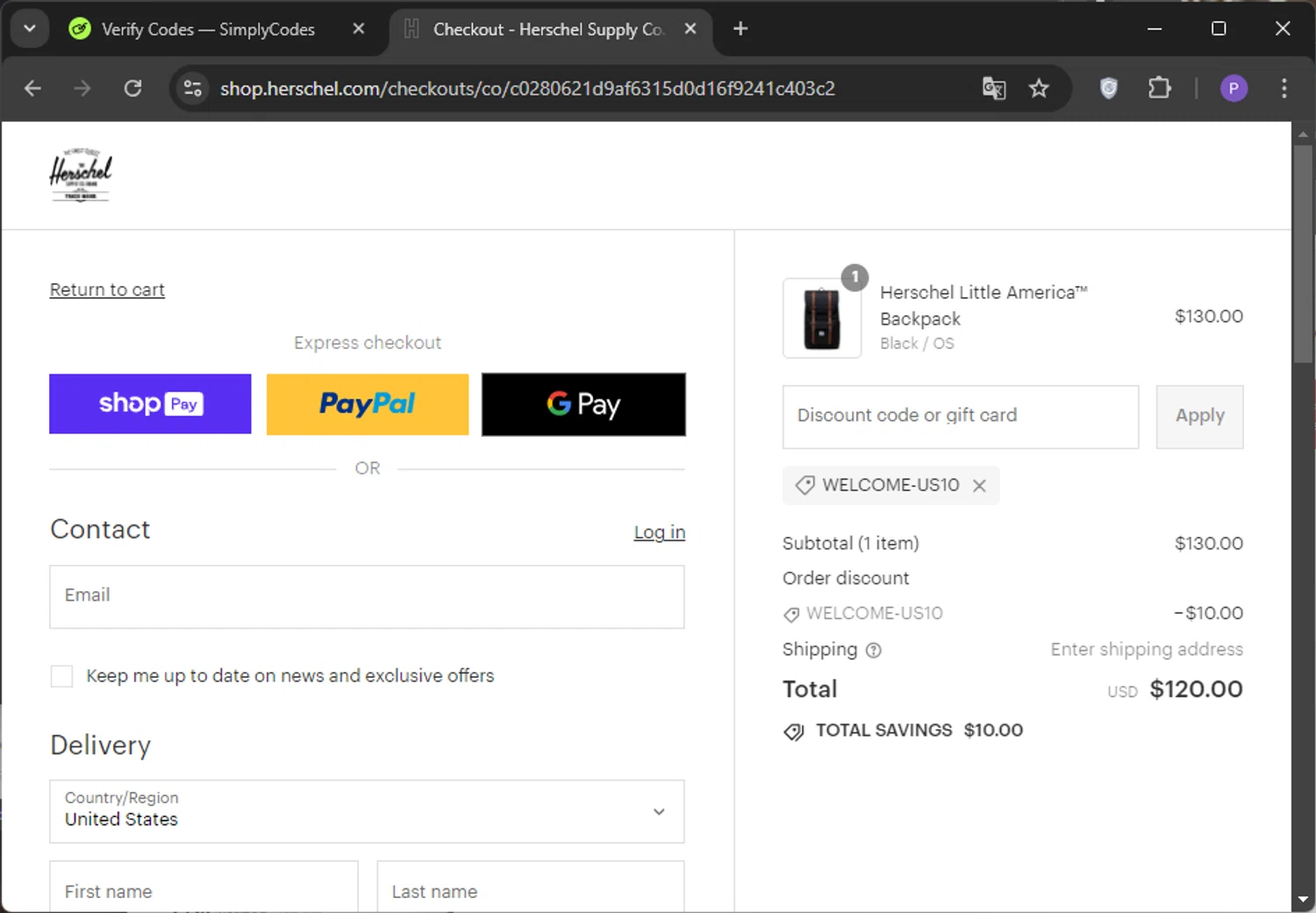 Herschel Supply Co. Discount Codes - $10 Off | January 2025