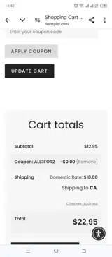 ALL3FOR2 coupon verification screenshot