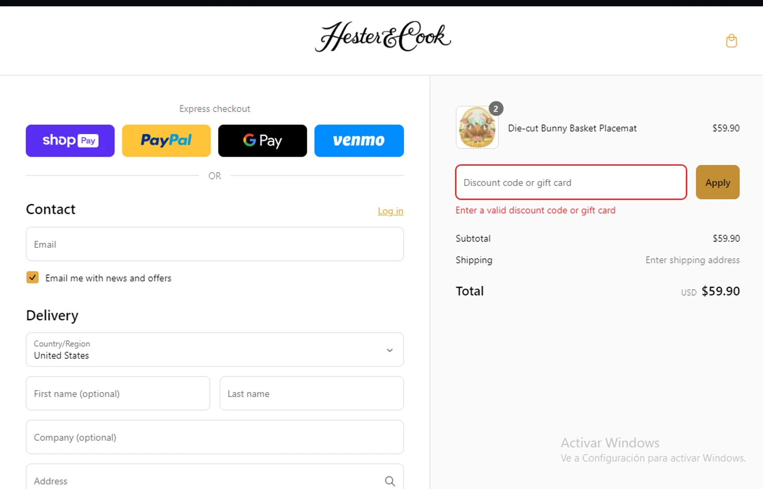 Hester & Cook promo code screenshot showing code SPRING25 applied at Hester & Cook checkout page. Uploaded by SimplyCodes community member Lestara_23 on Mar 10, 2025