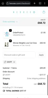 20OFF coupon verification screenshot