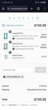LASTCHANCE10 coupon verification screenshot