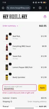 BFSHIPFREE coupon verification screenshot
