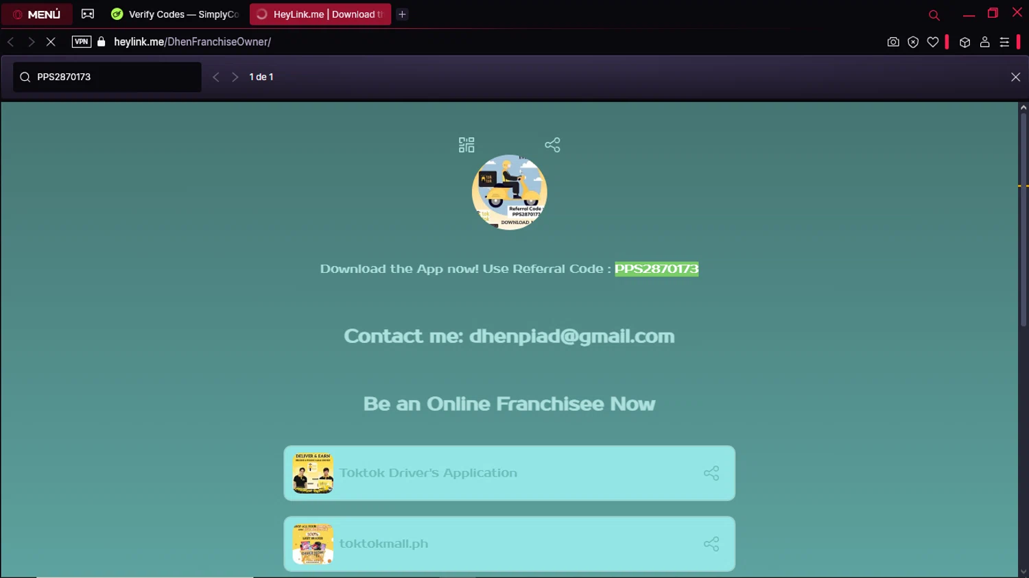 HeyLink.me promo code screenshot showing code PPS2870173 applied at HeyLink.me checkout page. Uploaded by SimplyCodes community member ExtraordinaryPioneer5969 on Apr 16, 2025