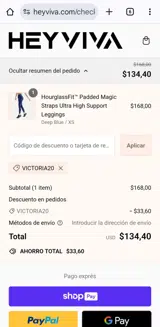 Victoria20 coupon verification screenshot