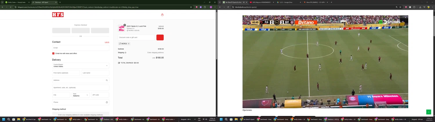 HFS Sport discount code screenshot showing code MORGI applied at HFS Sport checkout page. Uploaded by SimplyCodes community member PennyWizard1195 on Jun 29, 2025