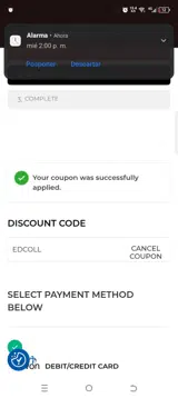 EDCOLL coupon verification screenshot