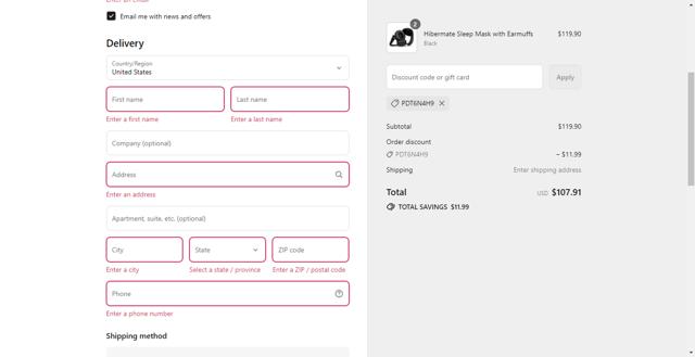 Hibermate checkout page showing Hibermate discount code box | Screenshot taken by SimplyCodes community member on Sep 11, 2025