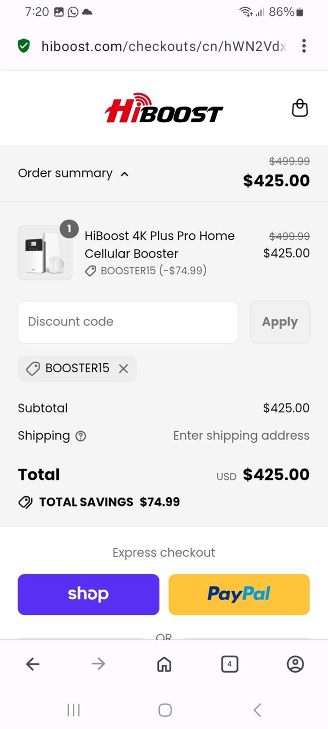 Hiboost checkout page showing Hiboost coupon code box | Screenshot taken by SimplyCodes community member on Sep 2, 2025