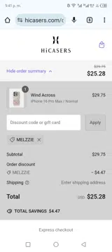 Melzzie coupon verification screenshot