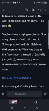 Aprilfools15 coupon verification screenshot