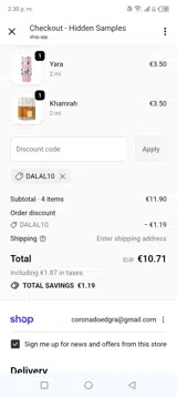 Dalal10 coupon verification screenshot