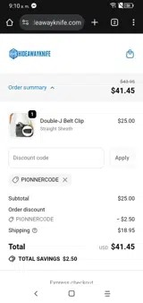 pionnercode coupon verification screenshot