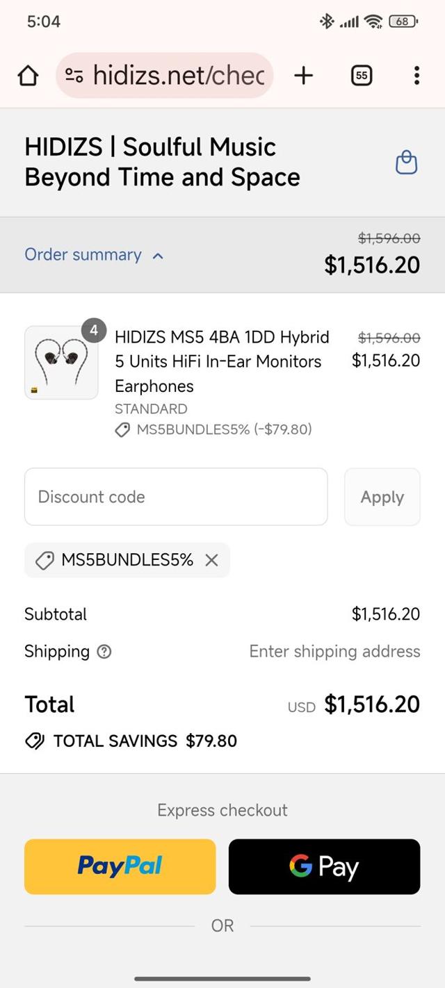 Hidizs checkout page showing Hidizs discount code box | Screenshot taken by SimplyCodes community member on Sep 14, 2025