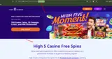 High 5 Casino coupon verification screenshot