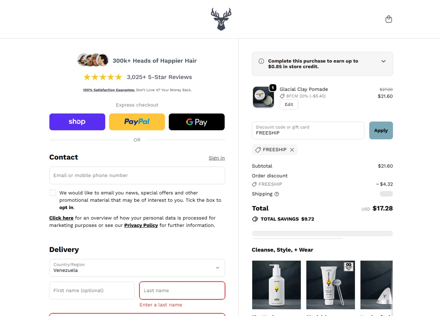 Highland Style discount code screenshot showing code FREESHIP applied at Highland Style checkout page. Uploaded by SimplyCodes community member SavvyAdmiral5612 on Nov 18, 2025