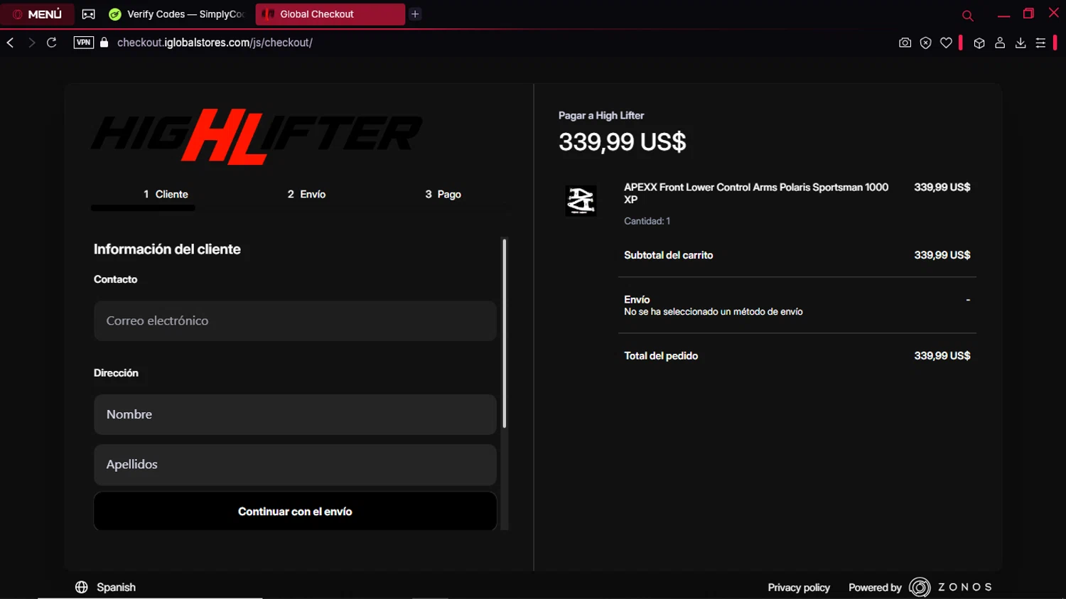 High Lifter promo code screenshot showing code Welcome10 applied at High Lifter checkout page. Uploaded by SimplyCodes community member MoneyTitan8787 on Feb 26, 2025